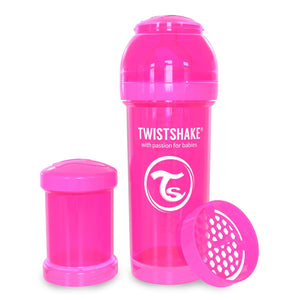 Twistshake Biberón Anti-cólicos con Dosificador 260 ml/ 8 Oz Rosa