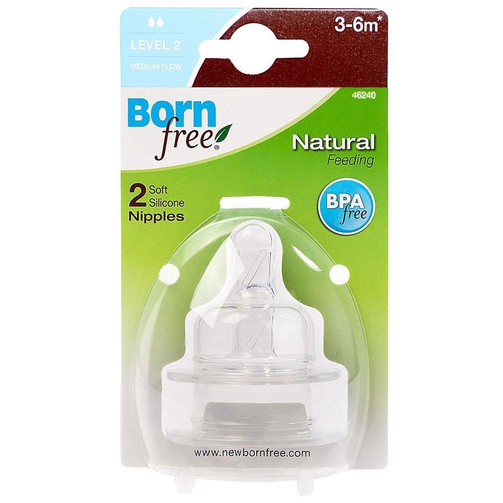 Born Free Chupones 2 Pzs. Flujo Medio