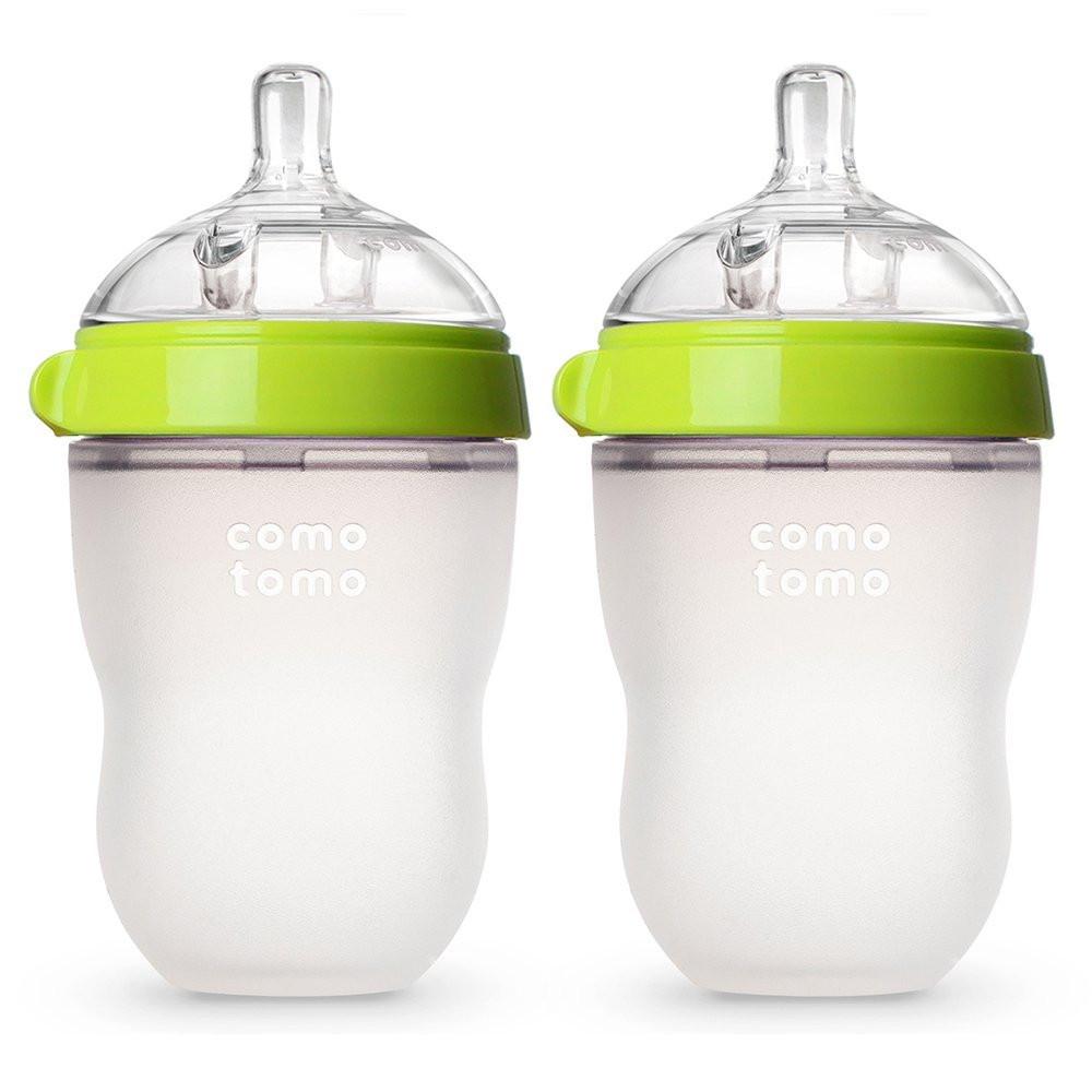 Comotomo Biberón para Recién Nacido 8 Oz. 2 Pzs Verde