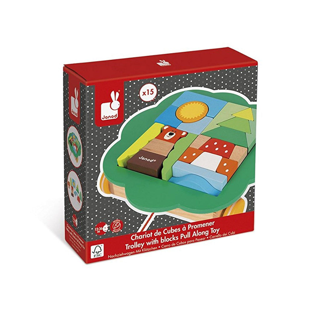 Janod Carrito con Bloques Pull Along