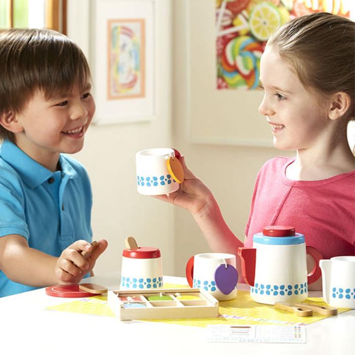 Melissa & Doug Juego de Té de Madera Steep & Serve - Compra en bibiki