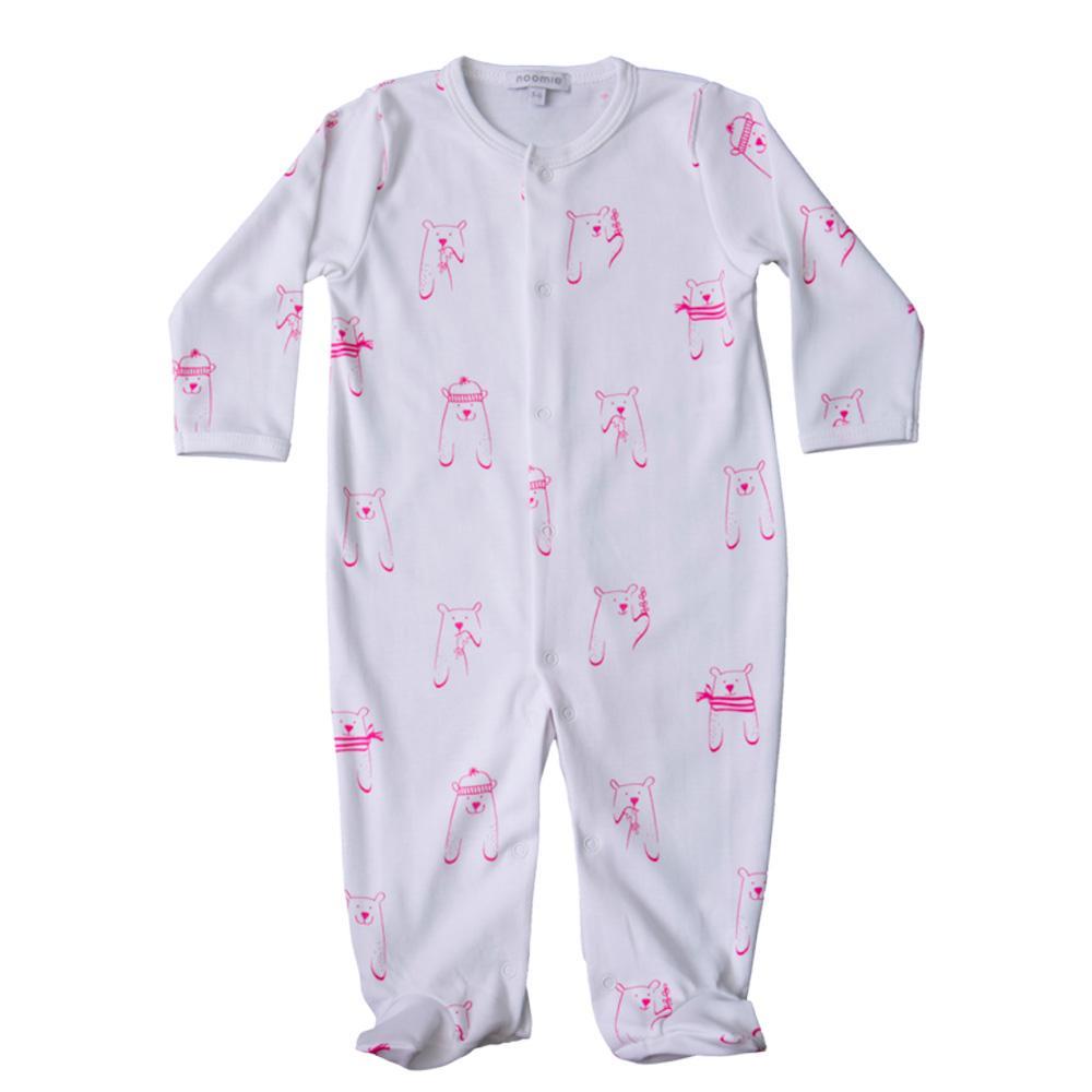 Noomie Pijama Snap Footie Osos Rosa