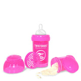 Twistshake Biberón Anti-cólicos con Dosificador 180 ml/ 6 Oz Rosa