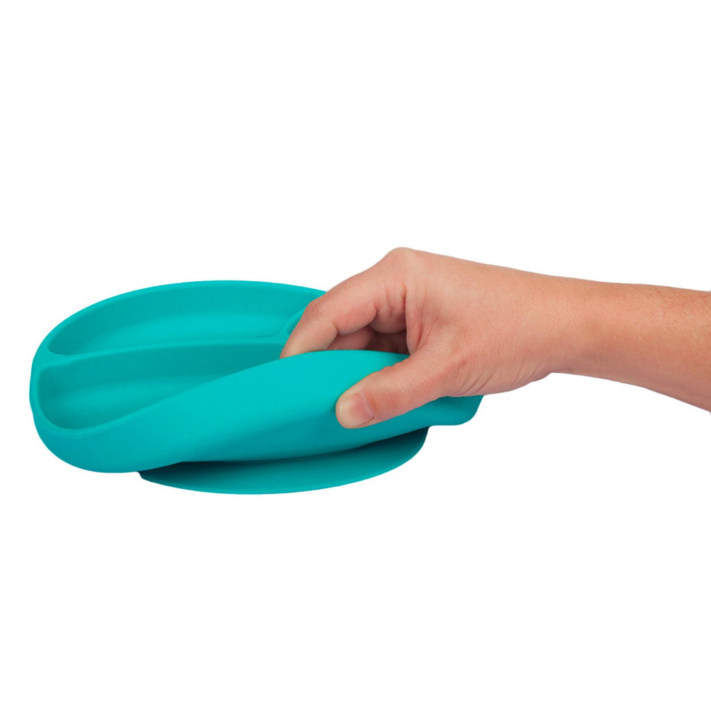 bblüv Miäm Set de Plato y Cuchara de Silicona Aqua